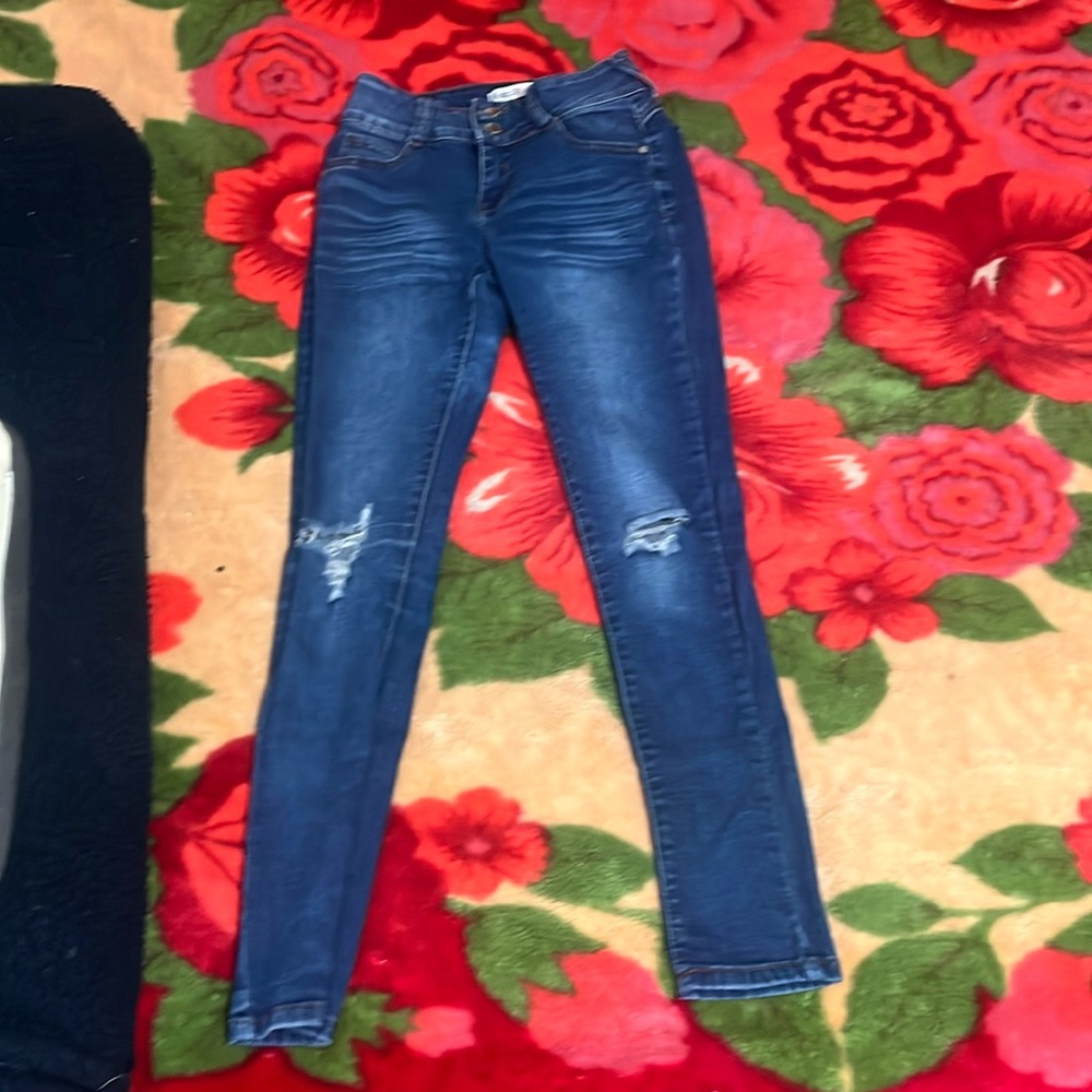 Women's Blue Distressed Jeans